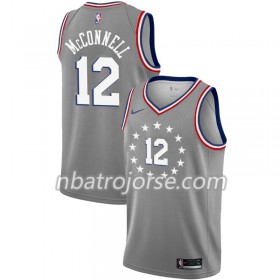 Män Philadelphia 76ers Tröja T.J. McConnell 12 2018-19 Nike City Edition Grå Swingman